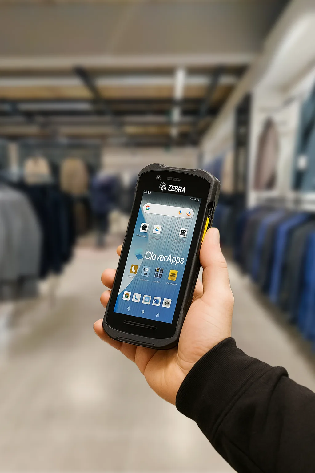 Skanner med hand + bakgrund